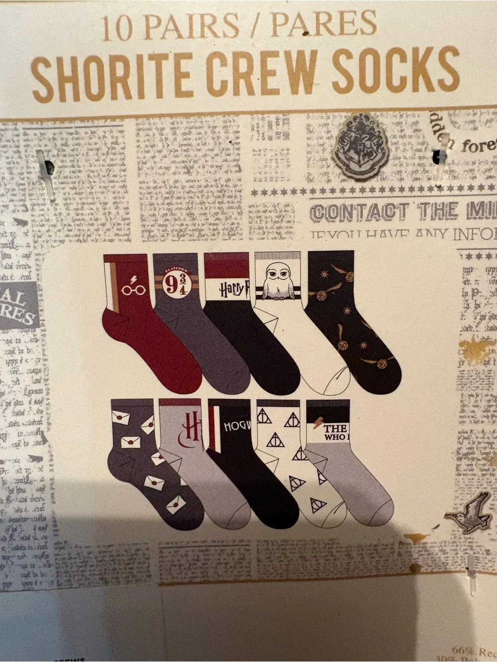 Warner Bros. Harry Potter Shortie Crew Socks - Red & Gray